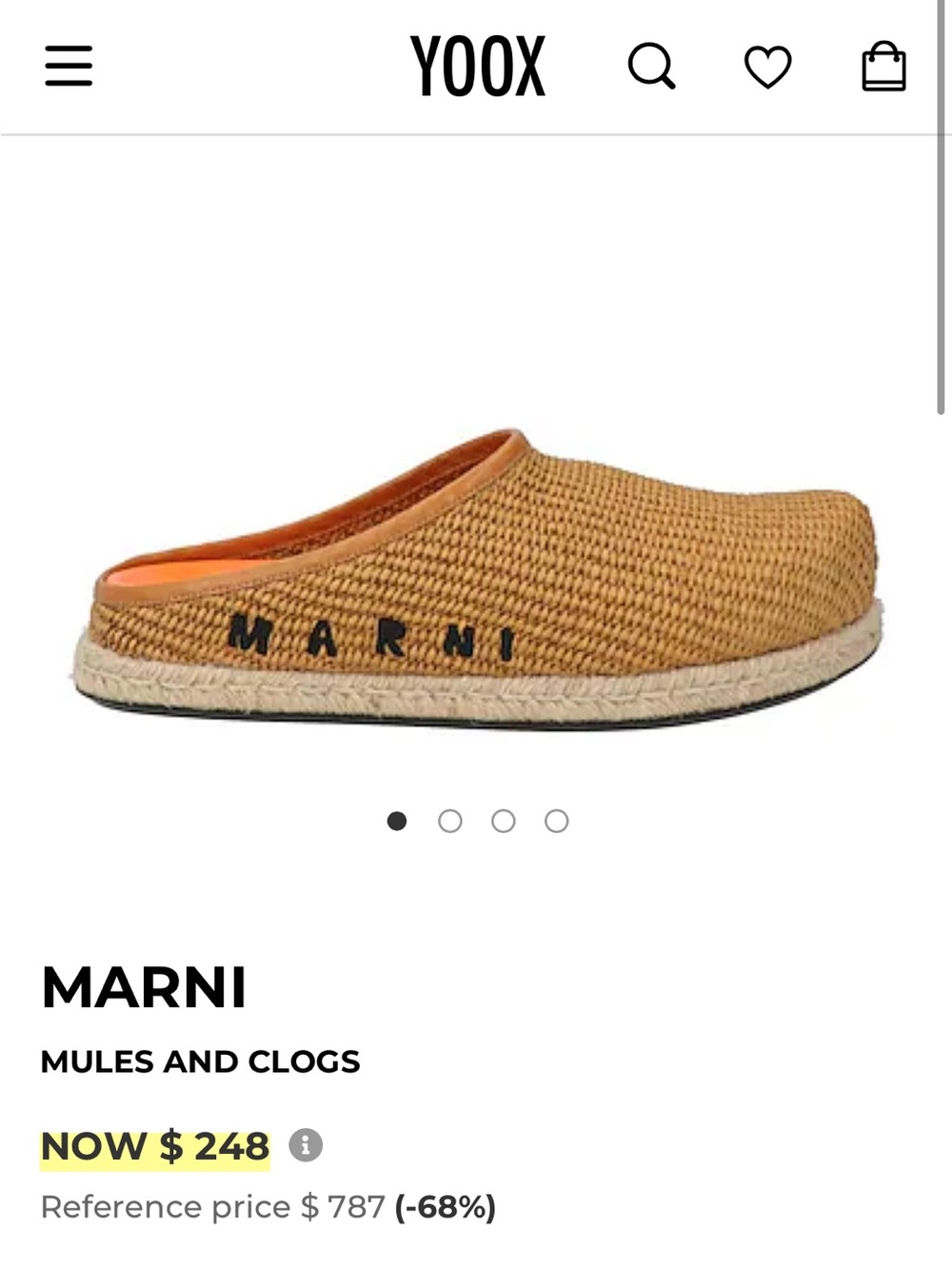 Marni Tan Woven Slip-On Mule